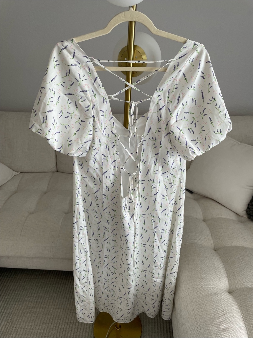 NWT The Drop Caroline Crawford Patterson Ditsy Floral Heart Lace Up Midi Dress